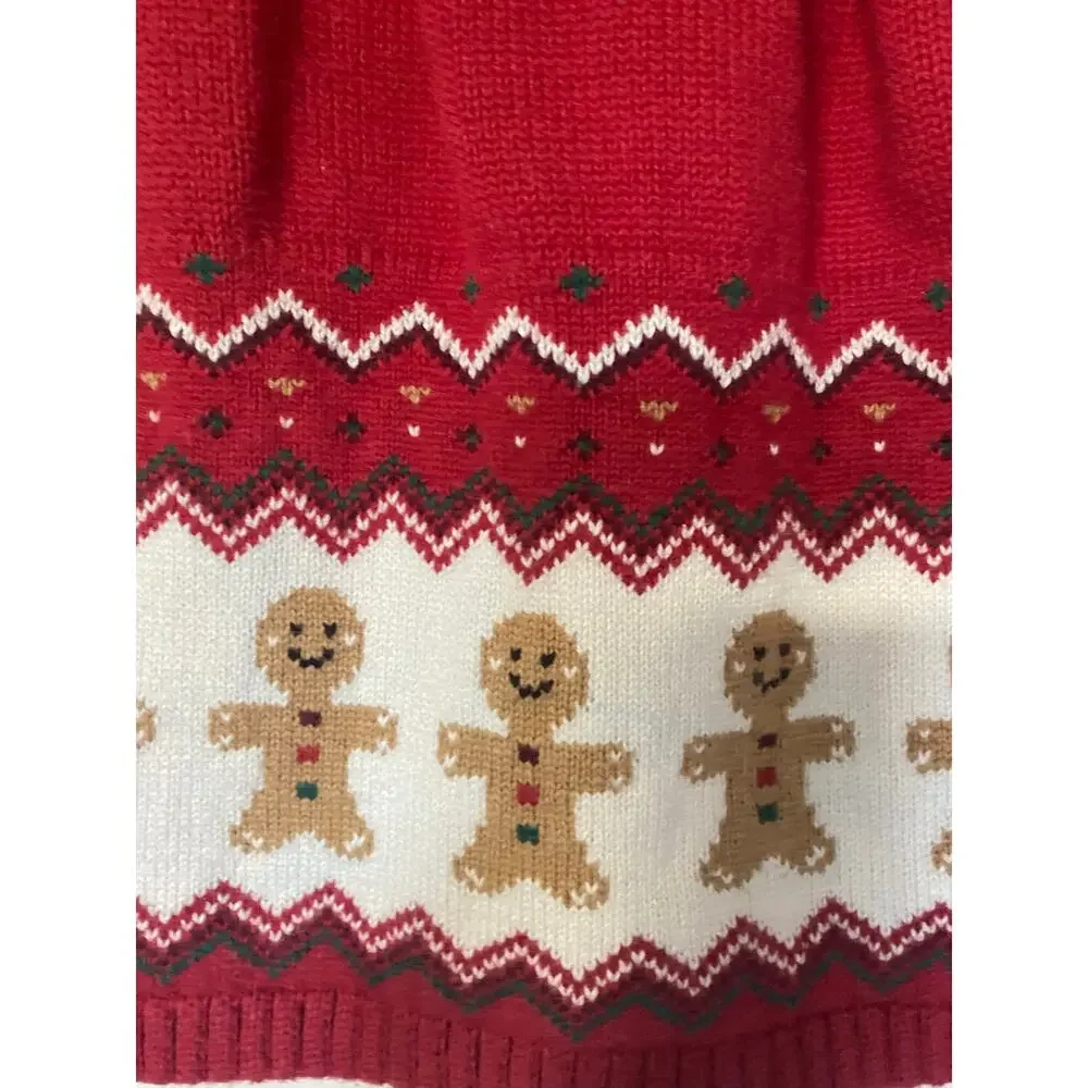 Gymboree Red Gingerbread 100% Cotton Knit Sweater Skirt 10
